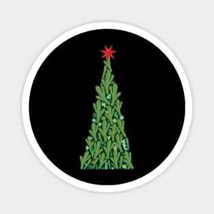 Christmas tree made of succulent and cactus. Magnet